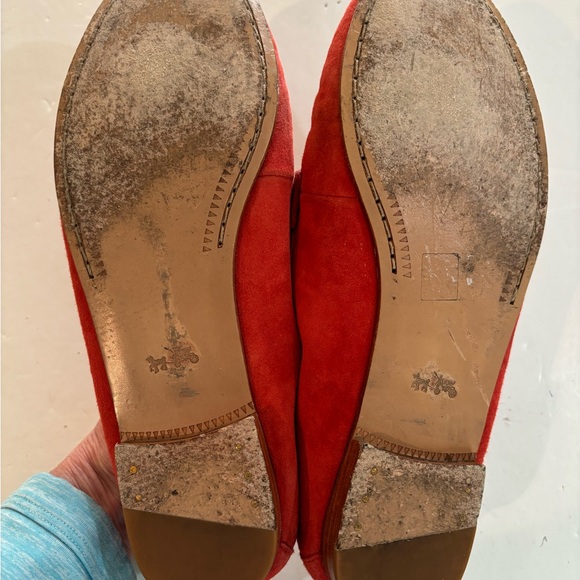 COACH KIMMIE Tomato Red Suede LOAFER SHOES 9.5M - Picture 6 of 14